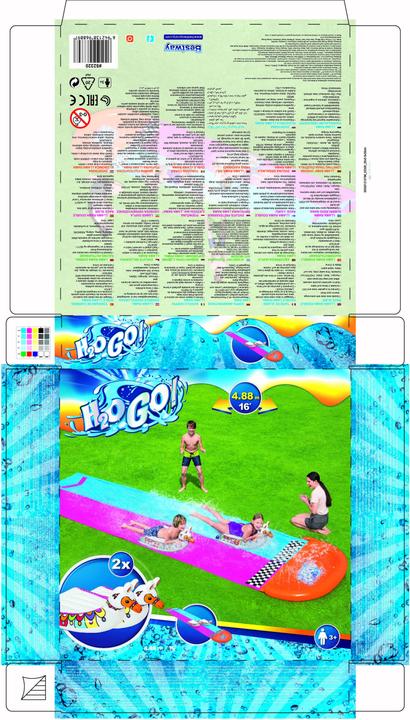 Produktbild Bestway 2er-Wasserrutsche mit aufblasbaren Lama-Schwimmtieren