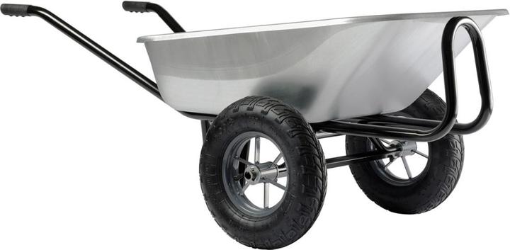 Actual product image Haemmerlin Wheelbarrow Expert Twin galvanised 150 L, pneumatic wheel