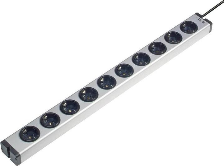 Produktbild Ehmann 0600x00102031 Steckdosenleiste 10fach Aluminium Schutzkontakt 1 St. (10 x, CEE 7/3, 1.50 m)