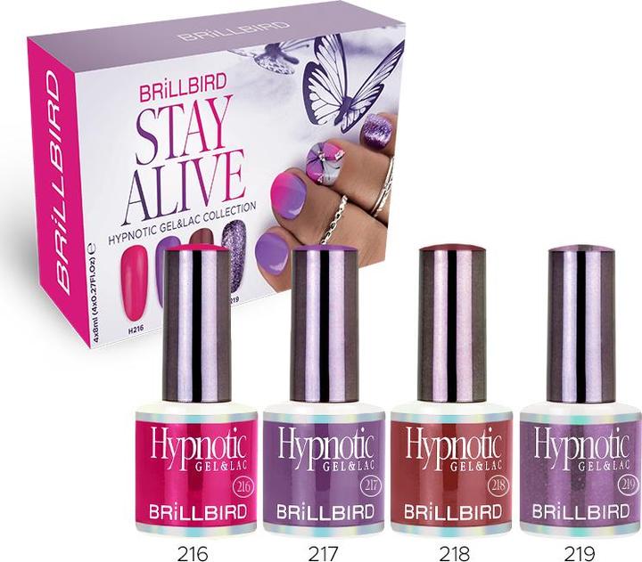 BrillBird Hypnotic Gel&Lac Stay Alive Set 4x8ml (Gel-Effekt Nagellack)