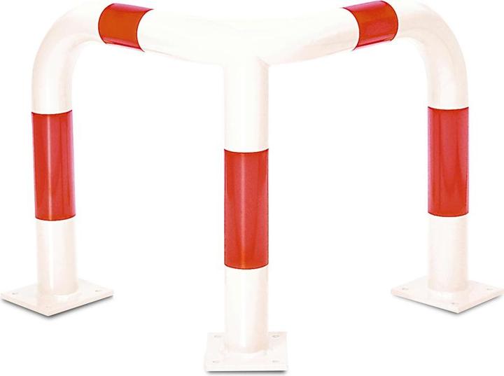 Moravia Coin de protection, Ø 76 mm, pour l'extérieur, hauteur 600 mm, blanc/rouge