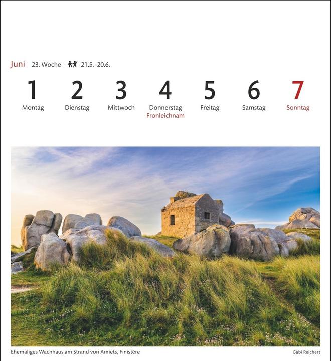 Immagine prodotto Harenberg Bretagne & Normandie Sehnsuchtskalender 2026 - Wochenkalender mit 53 Postkarten (Tedesco)