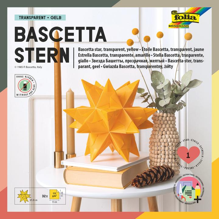Produktbild Folia Faltblätter Bascetta-Stern midi gelb (32 x)