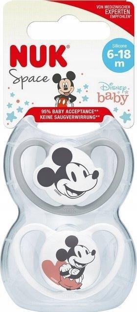 Image du produit NUK Sucette en silicone Disney Minnie Mouse Space, 6-18 mois, 2 pièces, grise & blanche (2 x, 6 - 18 M.)