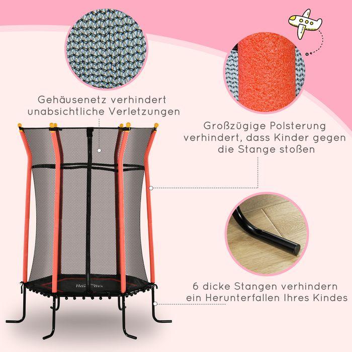 Image du produit Swisshandel24 Kinder Trampolin Ø163,5 cm, Indoor Trampolin, Kindertrampolin bis 50 kg Rot (163.50 cm)