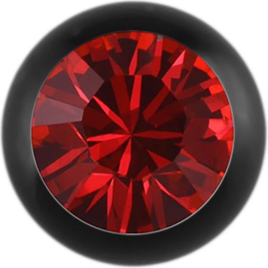 Produktbild Star Piercing Micro Kugel Absolute Black mit Swarovski rot (ohne Messing, Chirurgenstahl 316L)