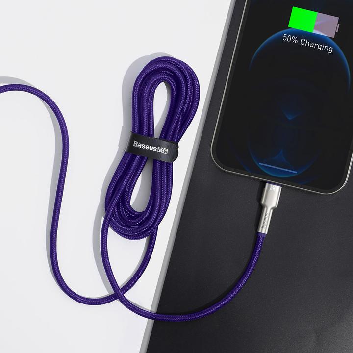 Immagine prodotto Baseus Cavo USB per cavo Lightning, 2,4A, 2m (viola) (2 m, USB 2.0)