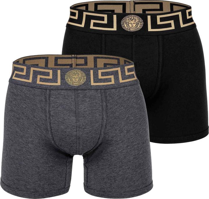 Versace Bi-Pack Trunk Jersey Topeka Bi-Stretch Cotton Organic New Logo (L, 2er Pack)