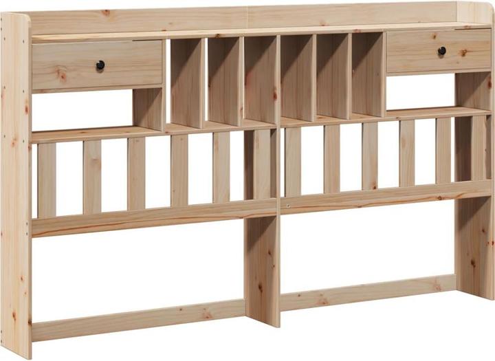 Actual product image VidaXL Solid wood bed Wooden bed Bed double bed with shelf without mattress 200x200cm (200 x 200 cm)