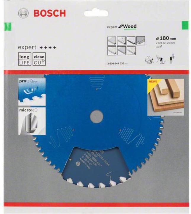 Produktbild Bosch Professional Zubehör Kreissägeblatt Expert for Wood, 180 x 20 x 2,6 mm, 36