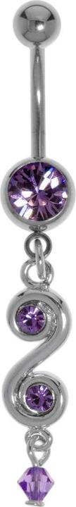 Bijouteria Bauchpiercing (Acrylglas, Chirurgenstahl 316L, Kristall, Messing rhodiniert)