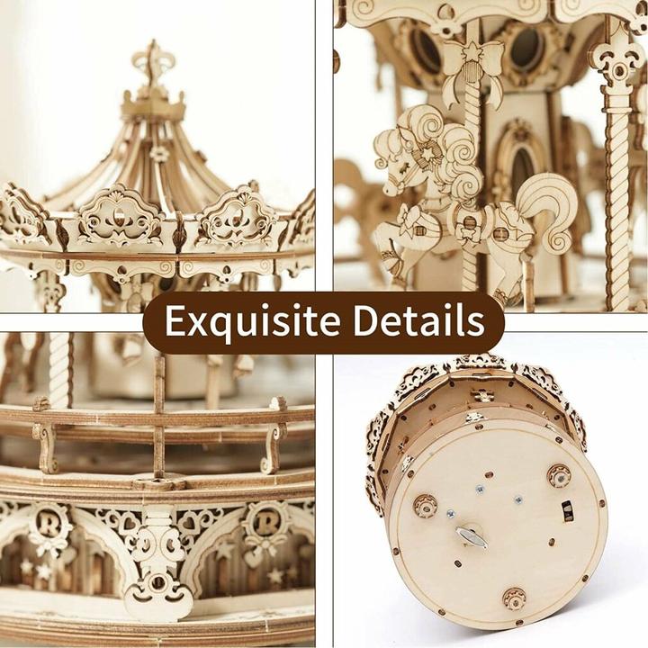 Actual product image Robotime Music Box Romantic Carousel (346 pieces)