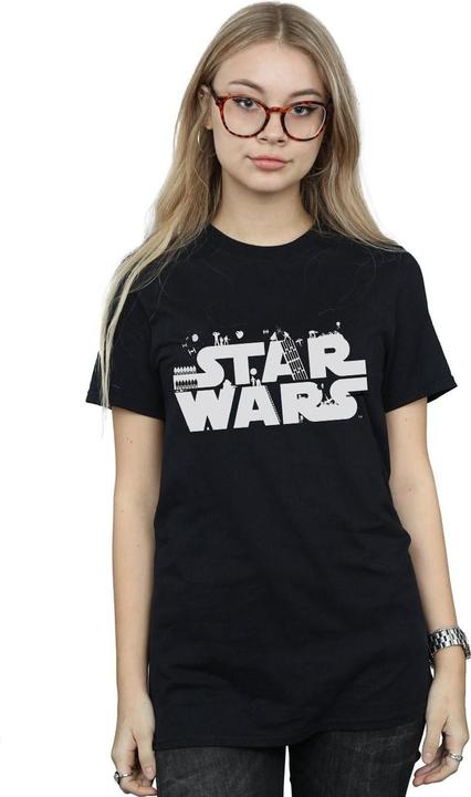 Actual product image Star Wars Womens/Ladies Minimalist Logo Cotton Boyfriend T-Shirt (L)