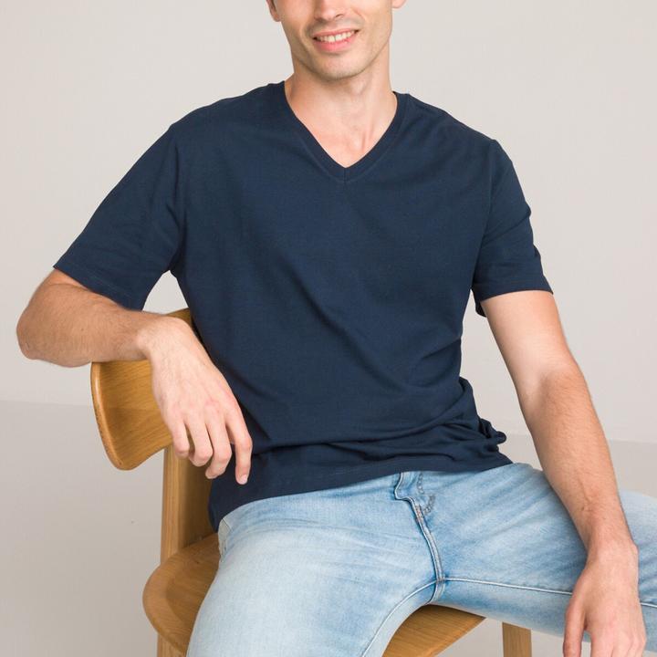 Image du produit La Redoute Collections T-Shirt mit V-Ausschnitt (M)