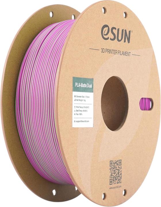 Actual product image eSUN PLA MATTE DUAL 1,75mm GREEN PINK 1kg (PLA, 1.75 mm, 1360 g, Multicoloured)