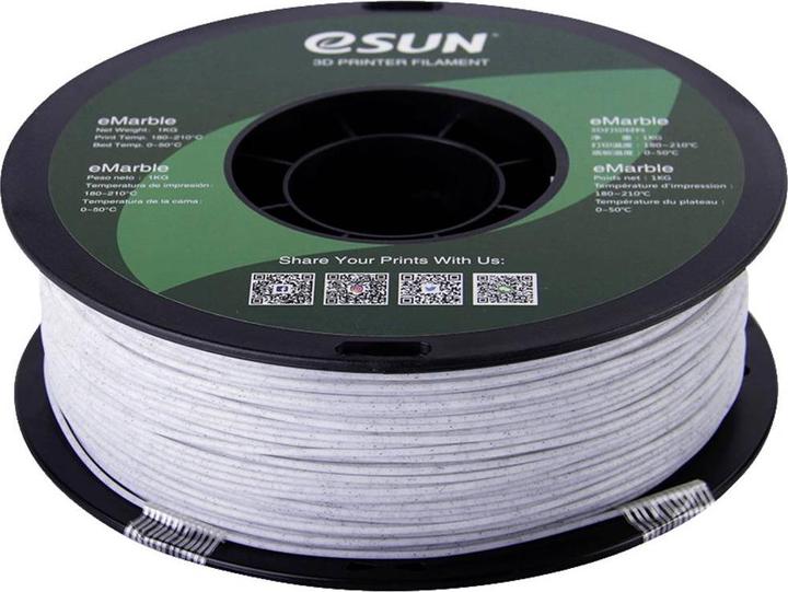 Actual product image eSUN eMarble Filament PLA Compound 1.75 mm 1 kg Marble (PLA, 1.75 mm, 1000 g, White)