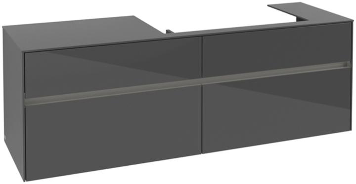 Produktbild Villeroy & Boch V&B Waschtischunterschrank COLLARO 1600x548x500mm m LED-B. Glossy Grey (160 x 50 x 55 cm)