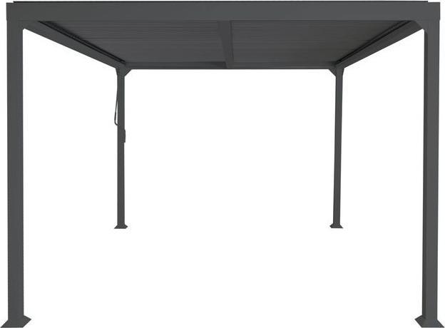 Actual product image Mendler Aluminium pergola HWC-L41, sturdy 8cm metal frame 3x3.7m, anthracite (306 cm, 368 cm)
