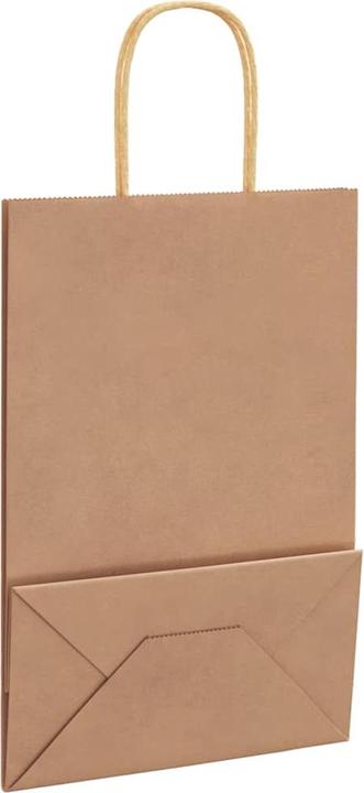 Immagine prodotto VidaXL Sacchetti di carta kraft 250 pezzi con maniglia marrone 22x11x31 cm (Borsa da regalo, 250 x)