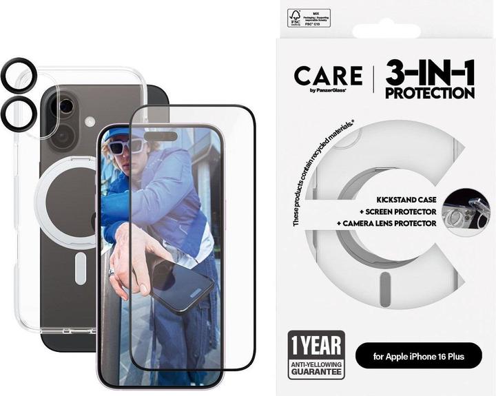 Produktbild PanzerGlass CARE Feature 3-in-1 Ceramic Bundle iPhone '24 6.7" (1 Stück, Apple iPhone 16 Plus)