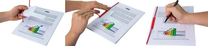 Actual product image Fellowes BANKERS BOX BBD filing clip, red two-part, made of plastic-coated flexible metal