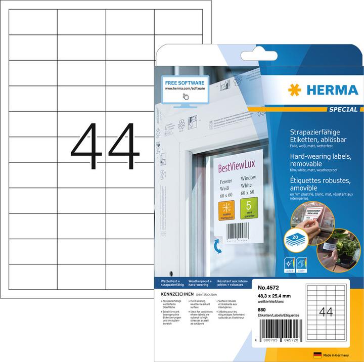 Actual product image HERMA Weatherproof labels A4 removable
