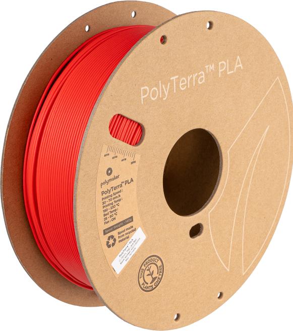 Actual product image Polymaker PolyTerra (PLA, 1.75 mm, 1000 g, Red)