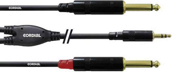 Cordial CFY 1.5 WPP - Y-Adapterkabel 3.5mm Klinke - 2x 6.3mm Mono-Klinke (1.50 m, 3.5mm Klinke (AUX), 6.3mm Klinke (Jack))