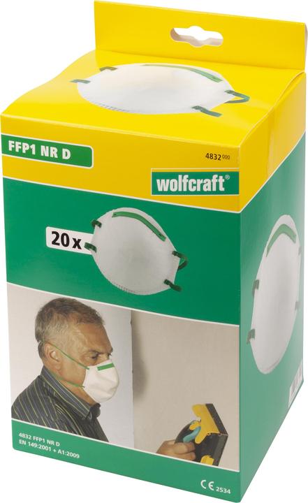 Produktbild wolfcraft 3 Feinstaubmasken FFP1 NR D (FFP1, 3 x)