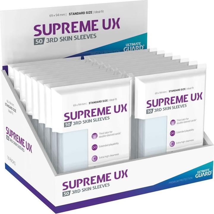 Produktbild Ultimate Guard UGD011116 - Supreme UX - 50x 3rd Skin Kartenhüllen in Standrardgrösse, Transparent