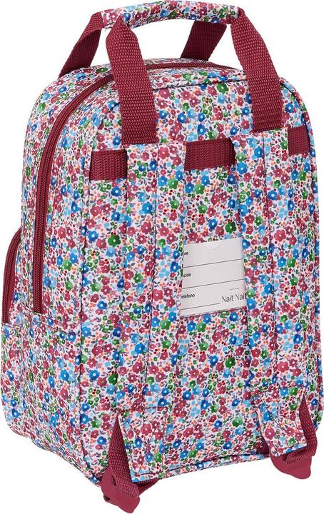 Actual product image Nait Nait School backpack Flores coimbra burdeos burgundy red 20 x 28 x 8 cm