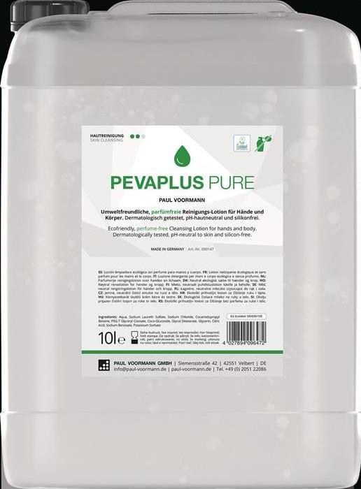 Paul Voorman Handreinigung Pevaplus PURE 10l unparfümiert Kanister PEVAPLUS PURE (Flüssigseife, 10000 ml)