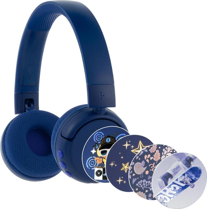 Actual product image Buddyphones kids headphones wireless POPFun (Blue)