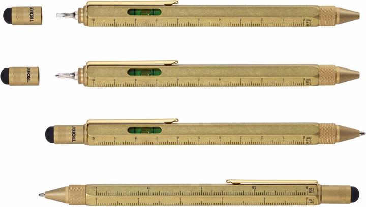 Actual product image Troika Ballpoint pen Construction Pen 1 mm, gold (Brass, 1 x)