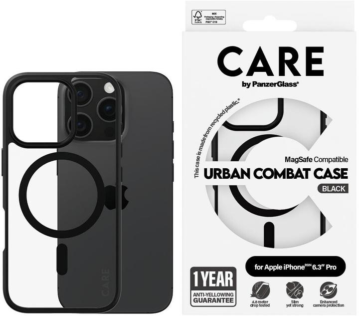Immagine prodotto PanzerGlass CARE by PG UrbCom BLK MagS iPhone16P 6.3 (Apple iPhone 16 Pro)