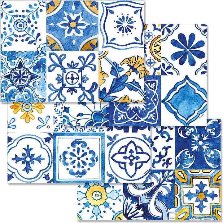 Trendform Set de table en papier AZULEJOS 4 suj.à12 blt (48 pcs, 30 x 42 cm)