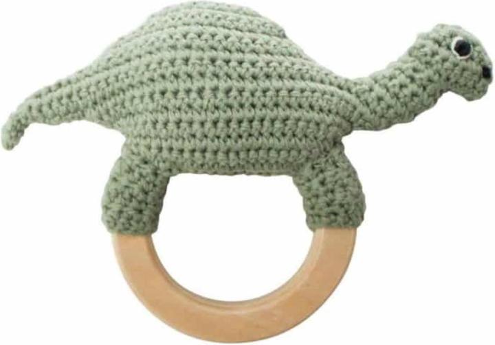 Image du produit Sebra Hochet Dino au crochet sur anneau en bois