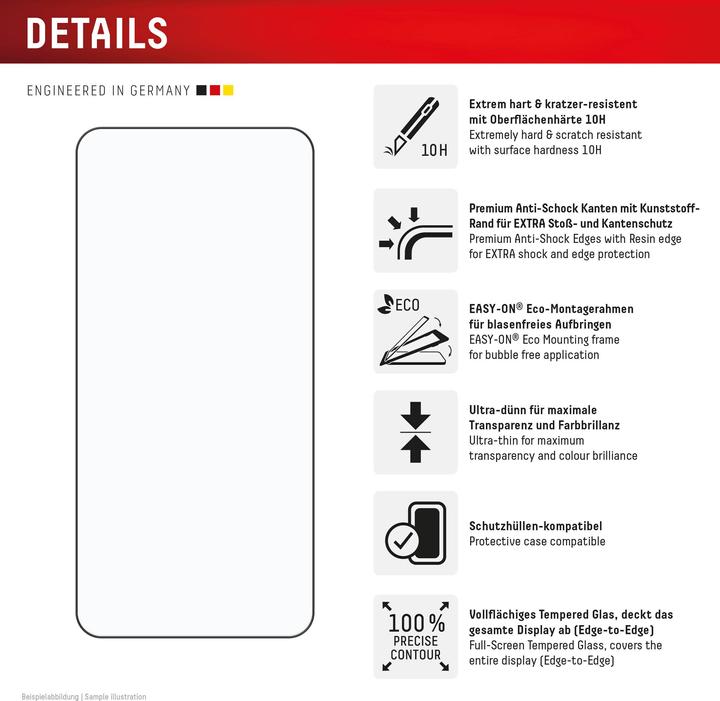Productafbeelding Displex Real Glass, Full Cover Panzerglas (1 Stuk, Samsung Galaxy S25+, Samsung Galaxy S24+)