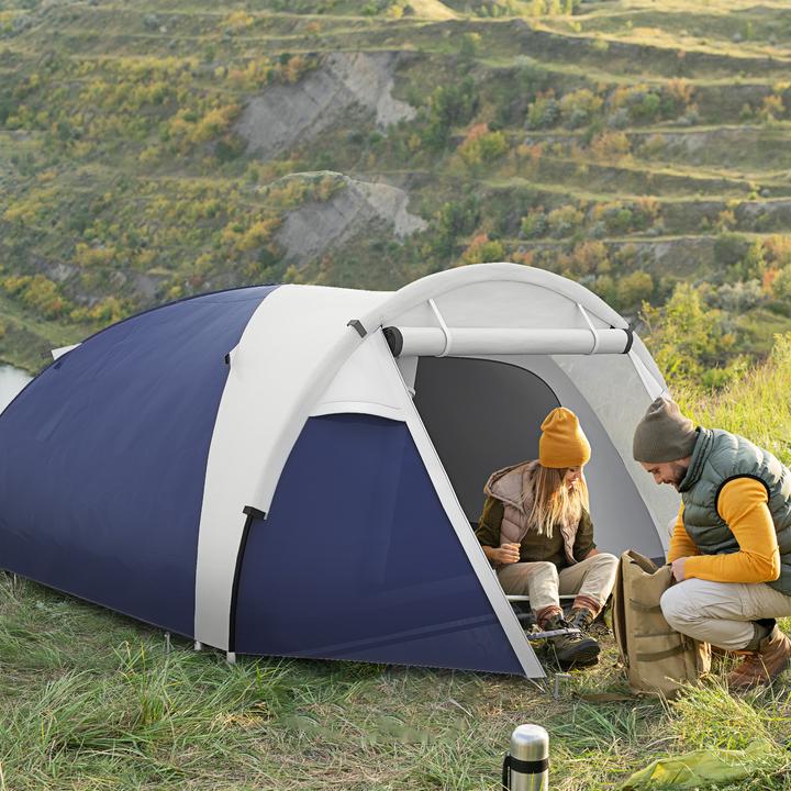 Actual product image Outsunny Campingzelt Polyester, Fiberglas Blau (3 persons)