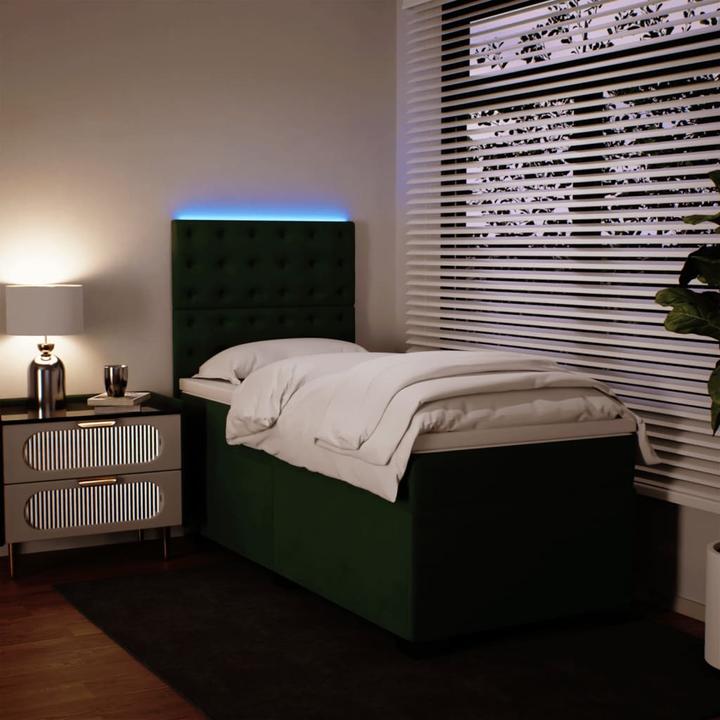 Immagine prodotto VidaXL Letto a molle Letto imbottito con materasso verde scuro 140x200cm in velluto (140 x 200 cm, 140 x 200 cm)