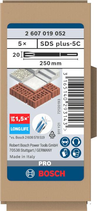 Actual product image Bosch Professional Zubehör PRO SDS plus-5C flat chisel set, 20 x 250 mm (20 mm)