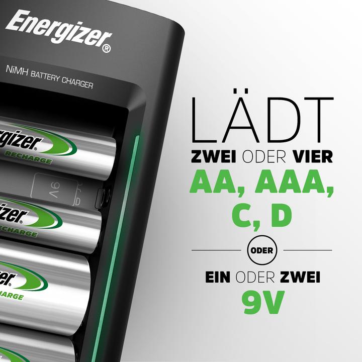 Produktbild Energizer Recharge Universal (1 Stk., D, AAA, AA, 9V Block, 2300 mAh, Ladegerät ohne Akku)