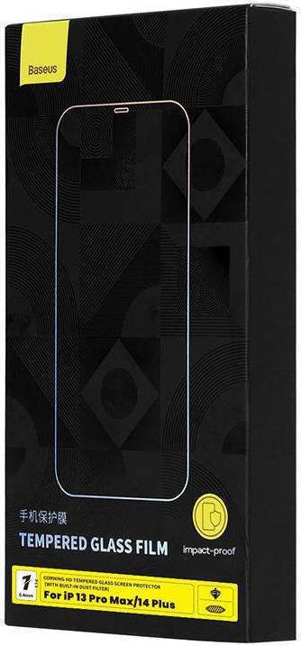Actual product image Baseus Tempered Glass 0.4mm Iphone 13 Pro Max/14 Plus + cleaning kit (1 Piece, Apple iPhone 14 Plus)