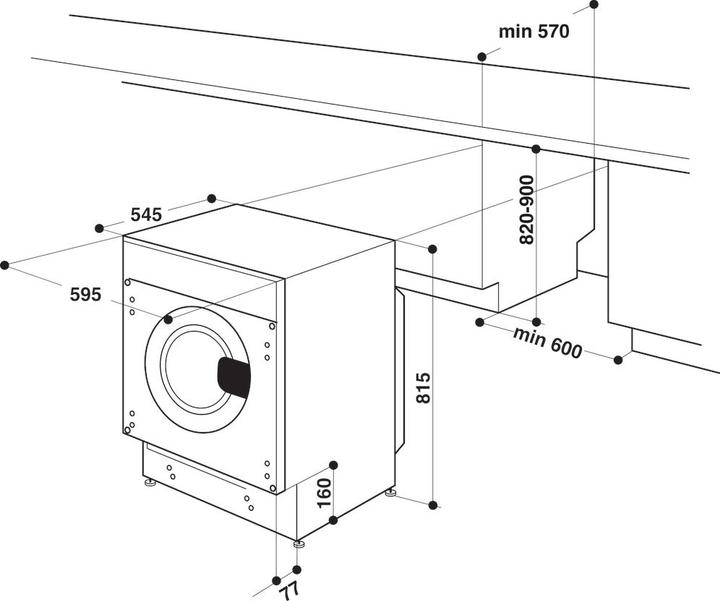 Actual product image Whirlpool BI WDWG 861485 EU built-in washer/dryer