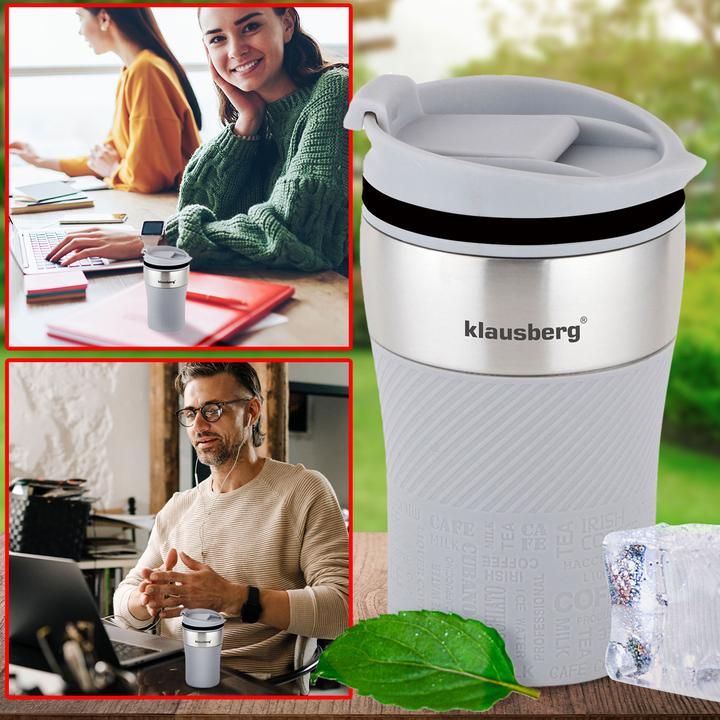Image du produit Klausberg Lot de 2 mugs isothermes à double paroi, 280ml, gris (0.28 l)