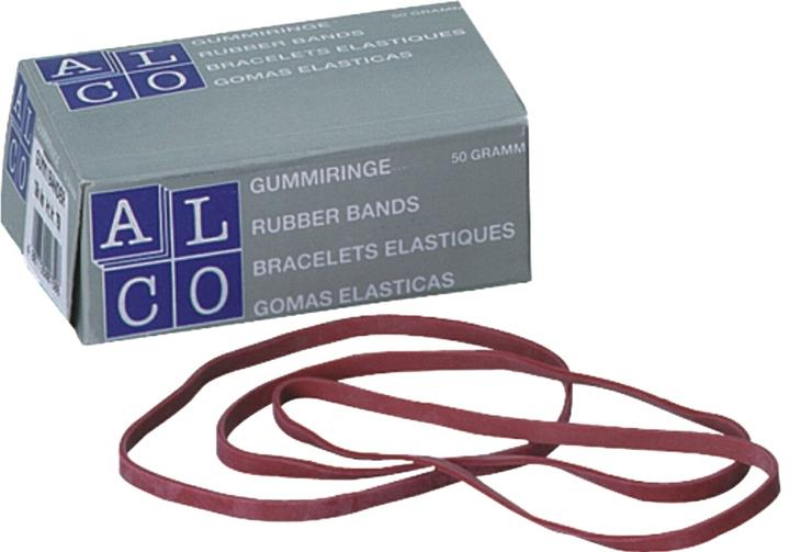 Actual product image Alco Rubber band 4 x 80 mm (W x L) rubber red 50 g/pack. (1 pcs.)