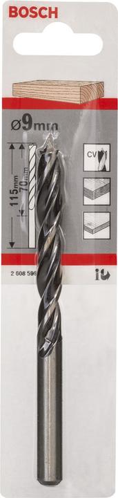 Image du produit Bosch Professional Zubehör Mèches hélicoïdales à bois standard, 9 x 80 x 120 mm, d 9 mm (9 mm)