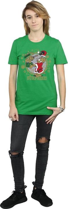 Actual product image Tom & Jerry Womens/Ladies Christmas Surprise Cotton Boyfriend T-Shirt (M)