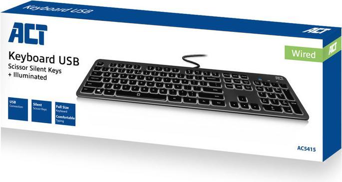 Produktbild Wired Keyboard with backlight illumination (Qwerty/US layout) (US, Kabelgebunden)