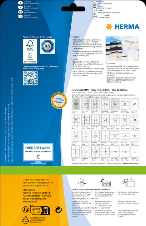 Immagine prodotto HERMA Etichette per indirizzi A4